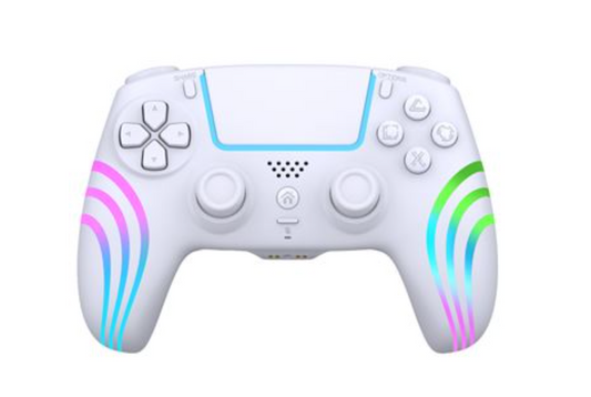 Alpha Omega Players Wireless Controller – White Rainbow LED – for PS4 and PC